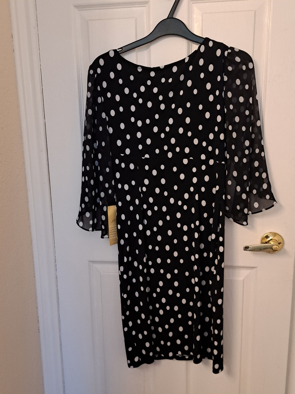 Brand New Laura Black and White Polka Dot Women's Dress